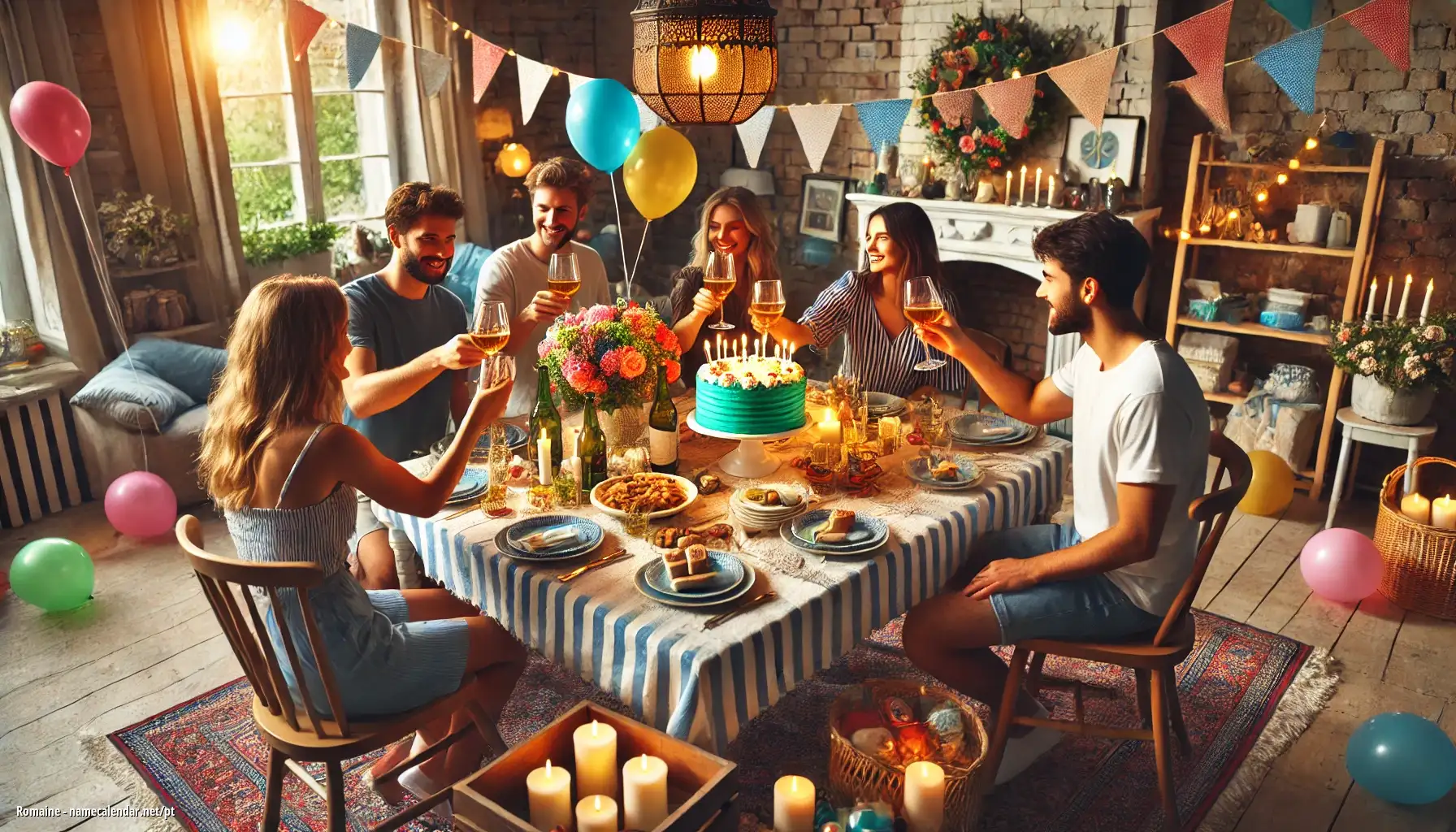 Celebração do dia do nome e nome - Romaine