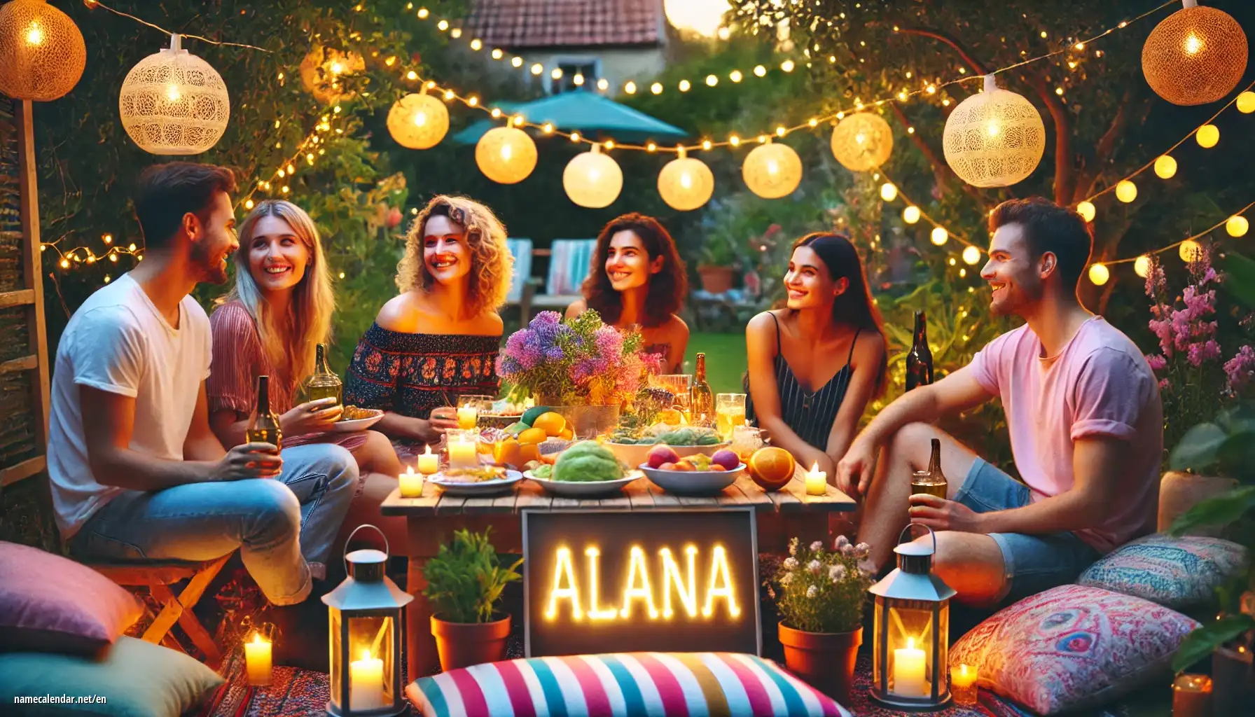 Celebration of name day and name - Alana