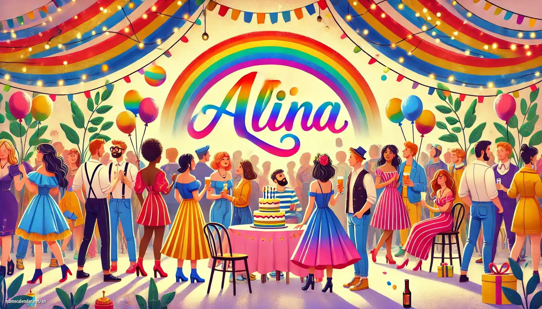 Celebration of name day and name - Alina