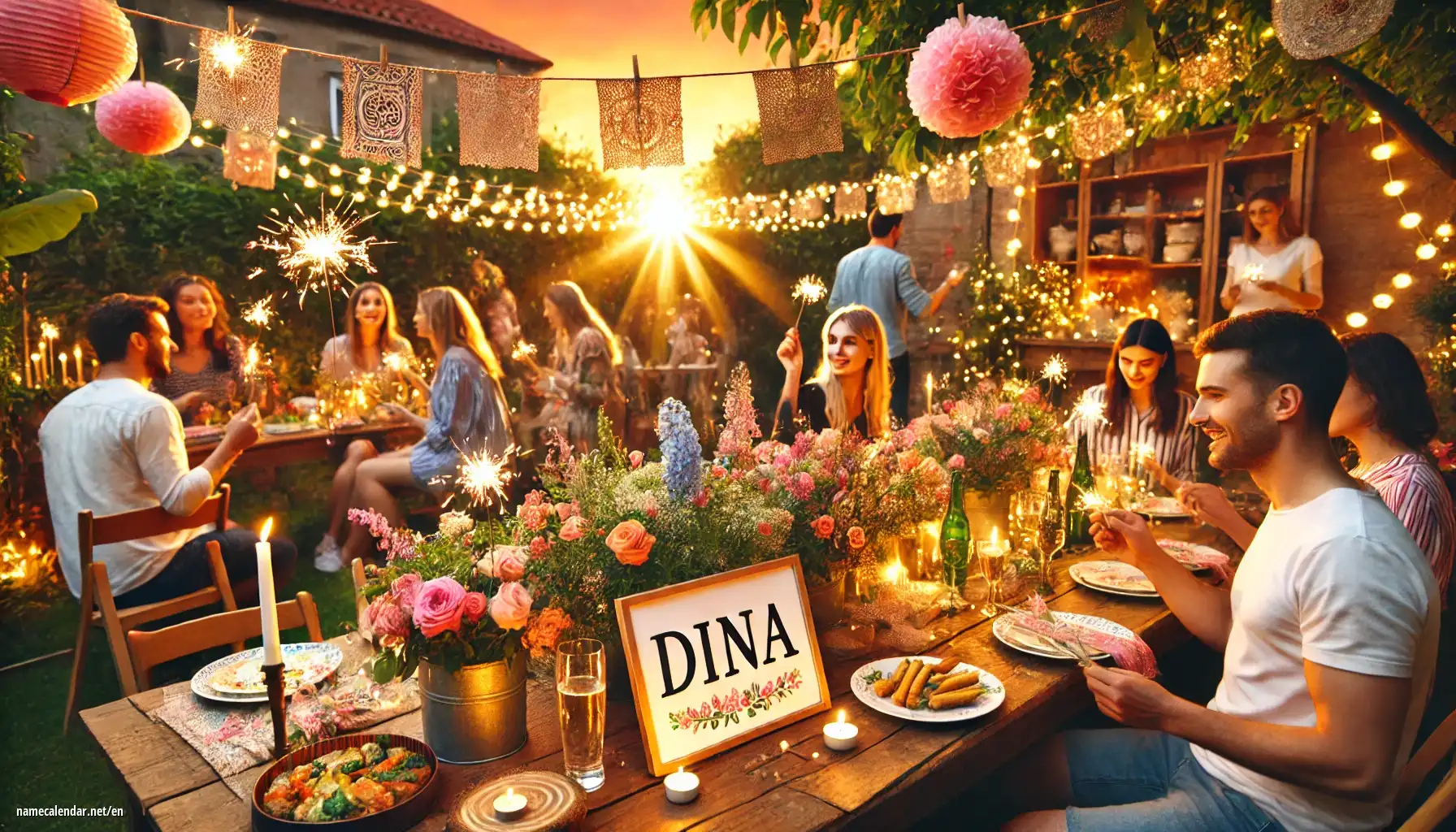 Celebration of name day and name - Dina