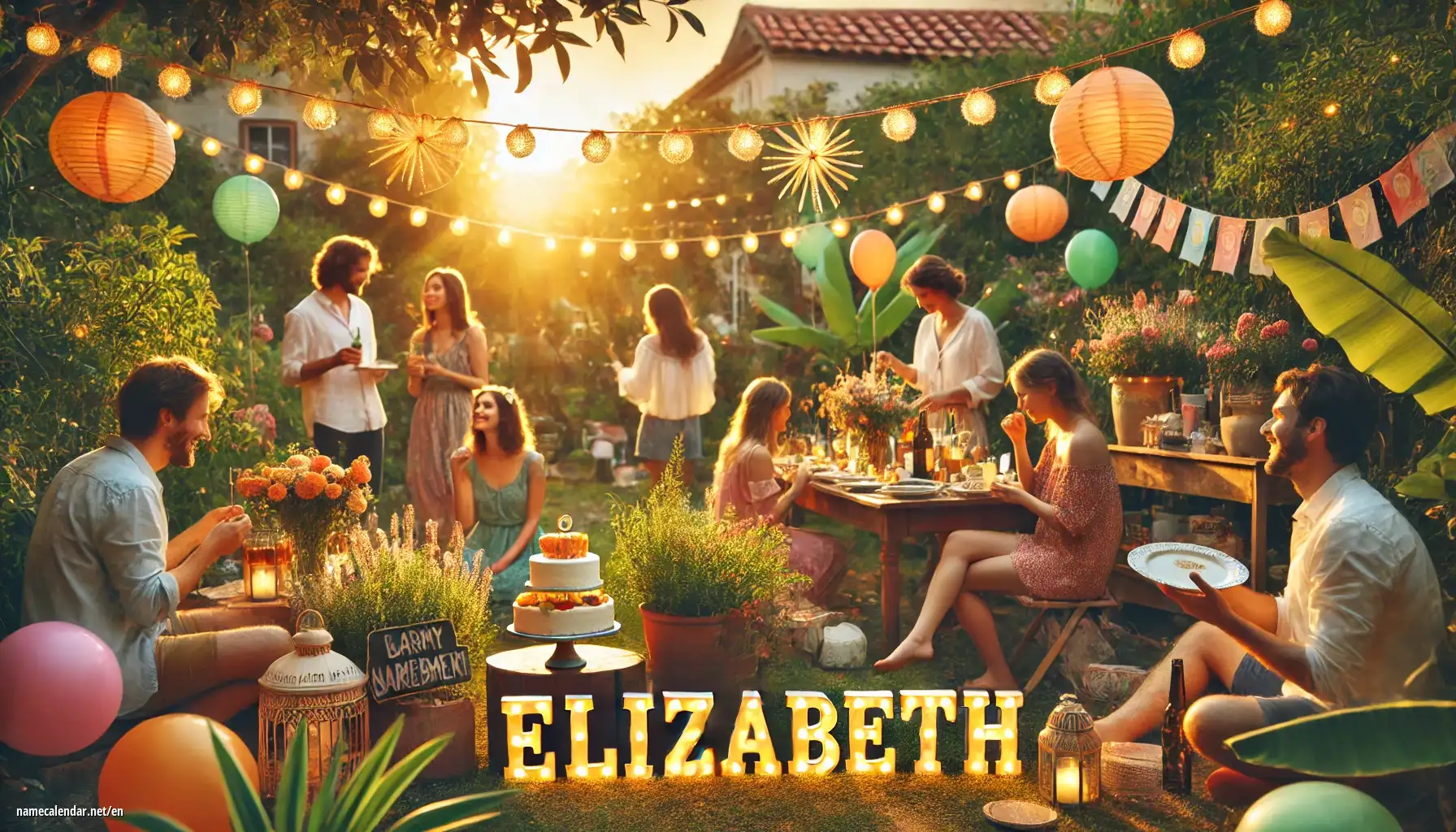 Celebration of name day and name - Elizabeth