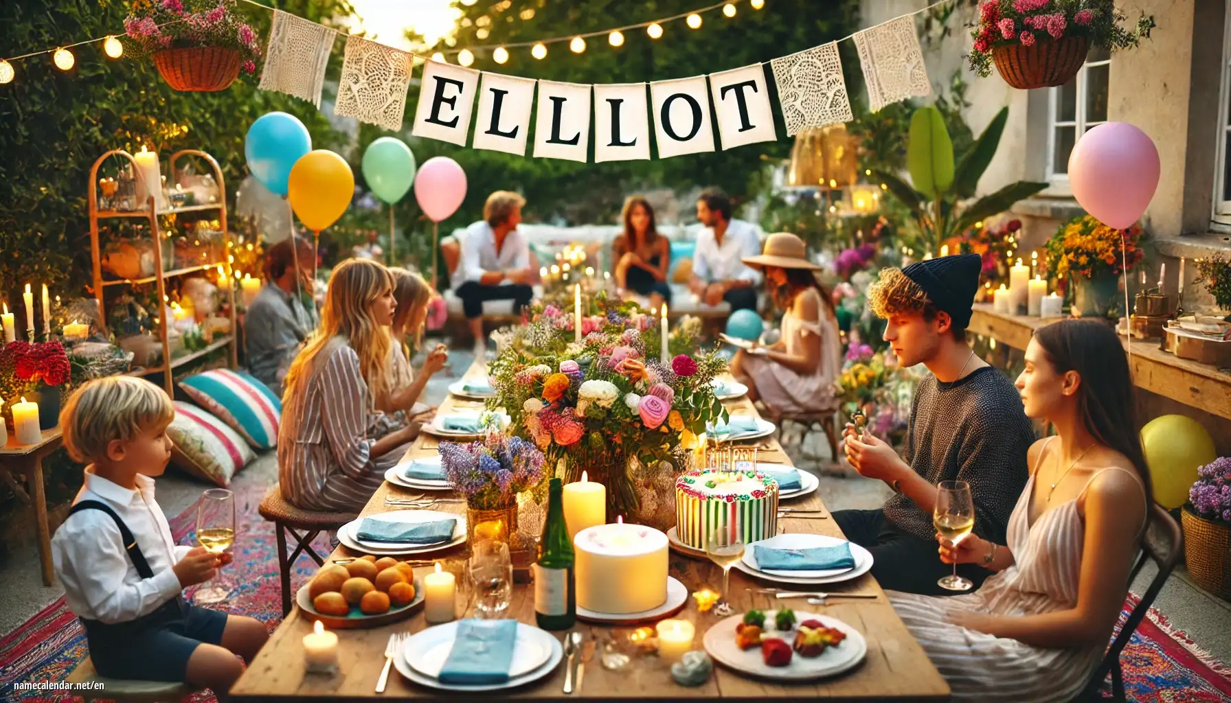 Celebration of name day and name - Elliot