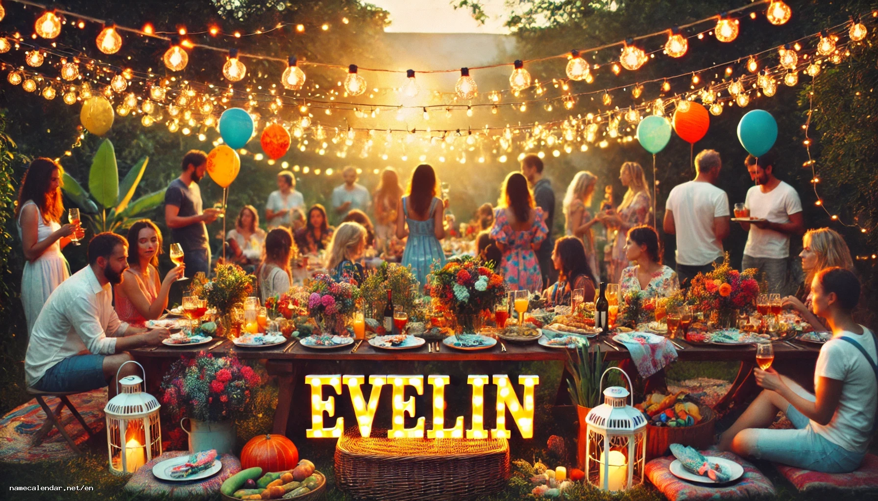 Celebration of name day and name - Evelin