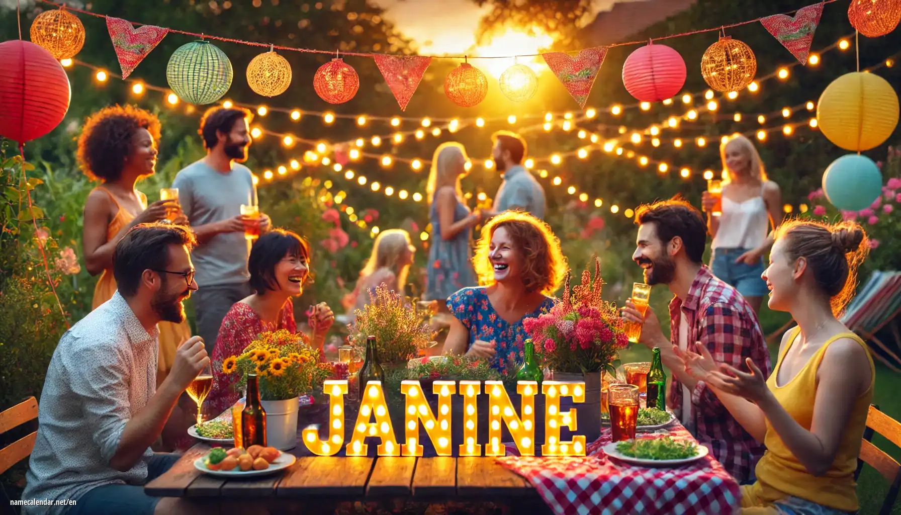 Celebration of name day and name - Janine