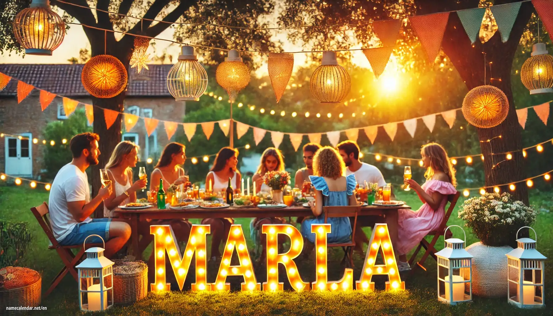 Celebration of name day and name - Marla