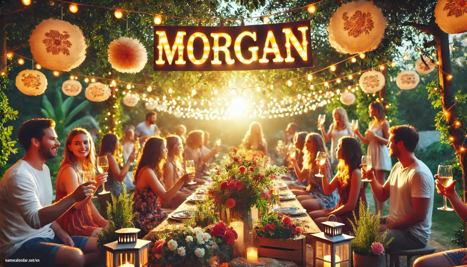 Celebration of name day and name - Morgan