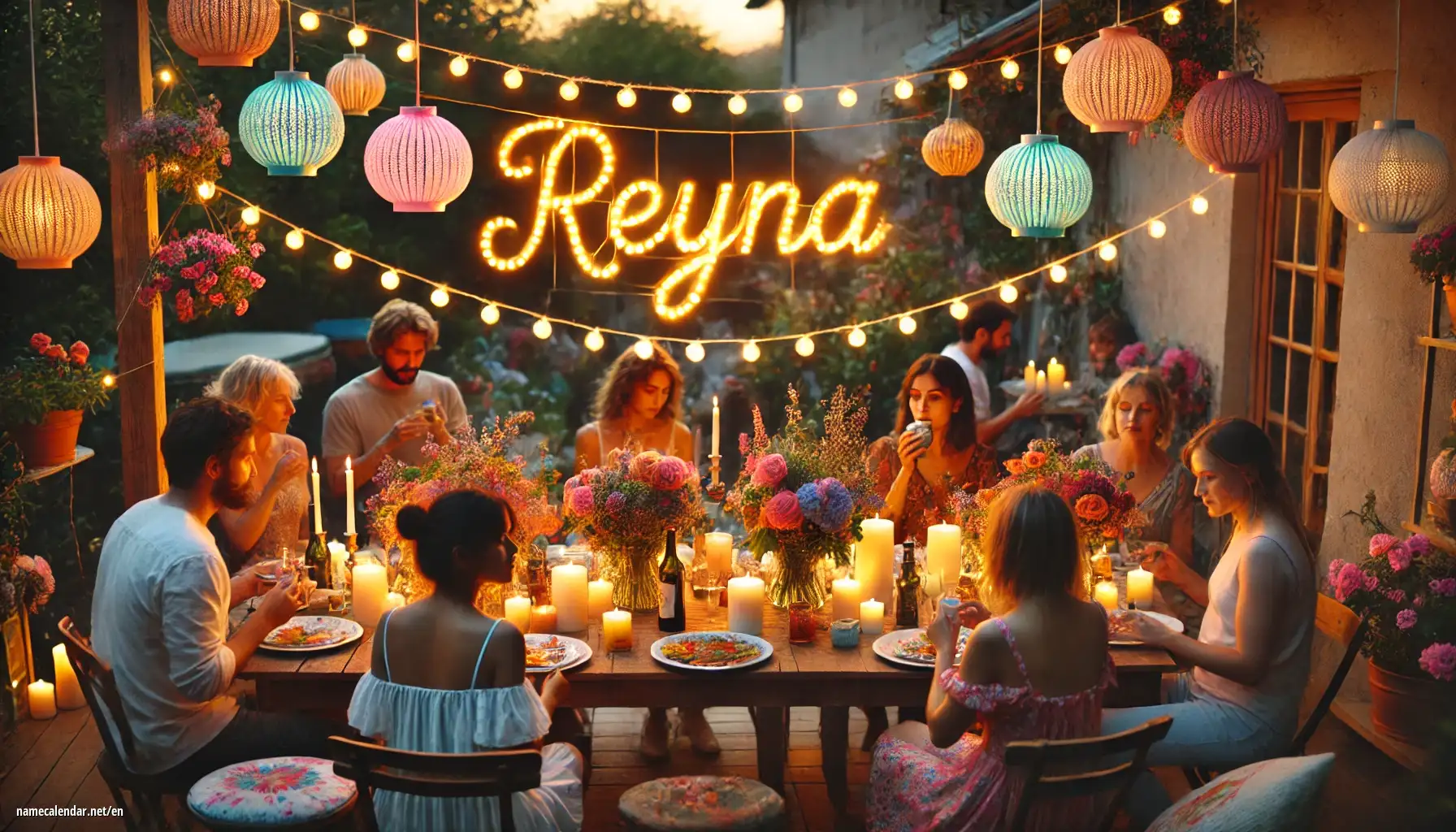 Celebration of name day and name - Reyna