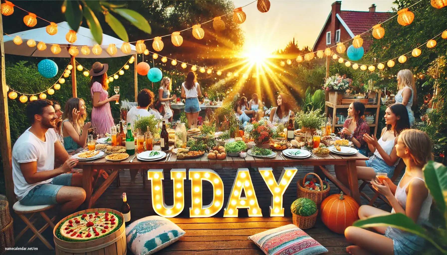 Celebration of name day and name - Uday