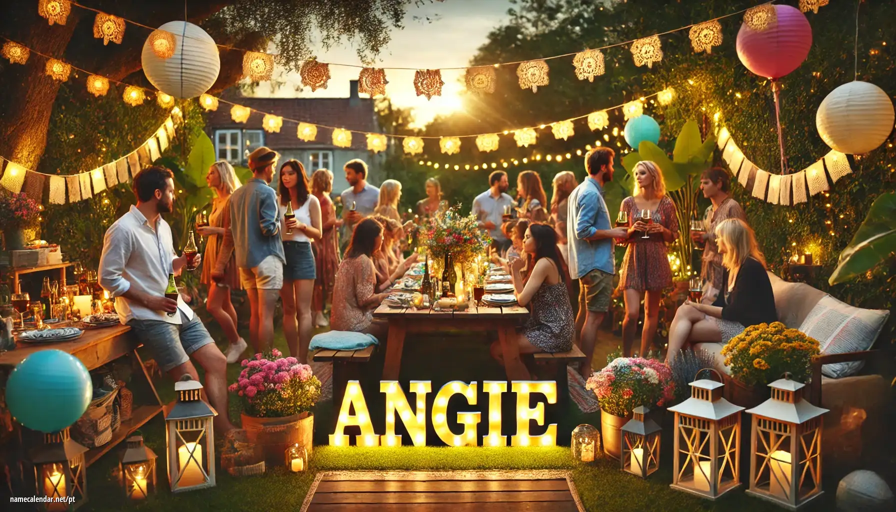 Celebração do dia do nome e nome - Angie