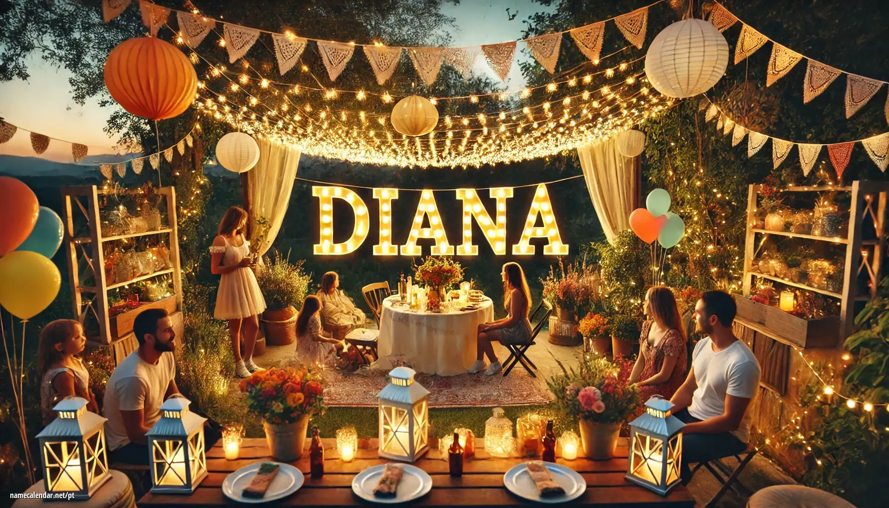 Celebração do dia do nome e nome - Diána