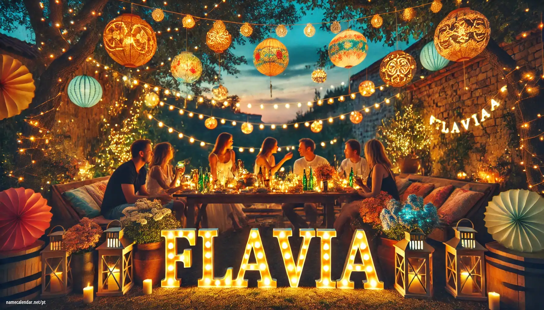 Celebração do dia do nome e nome - Flavia