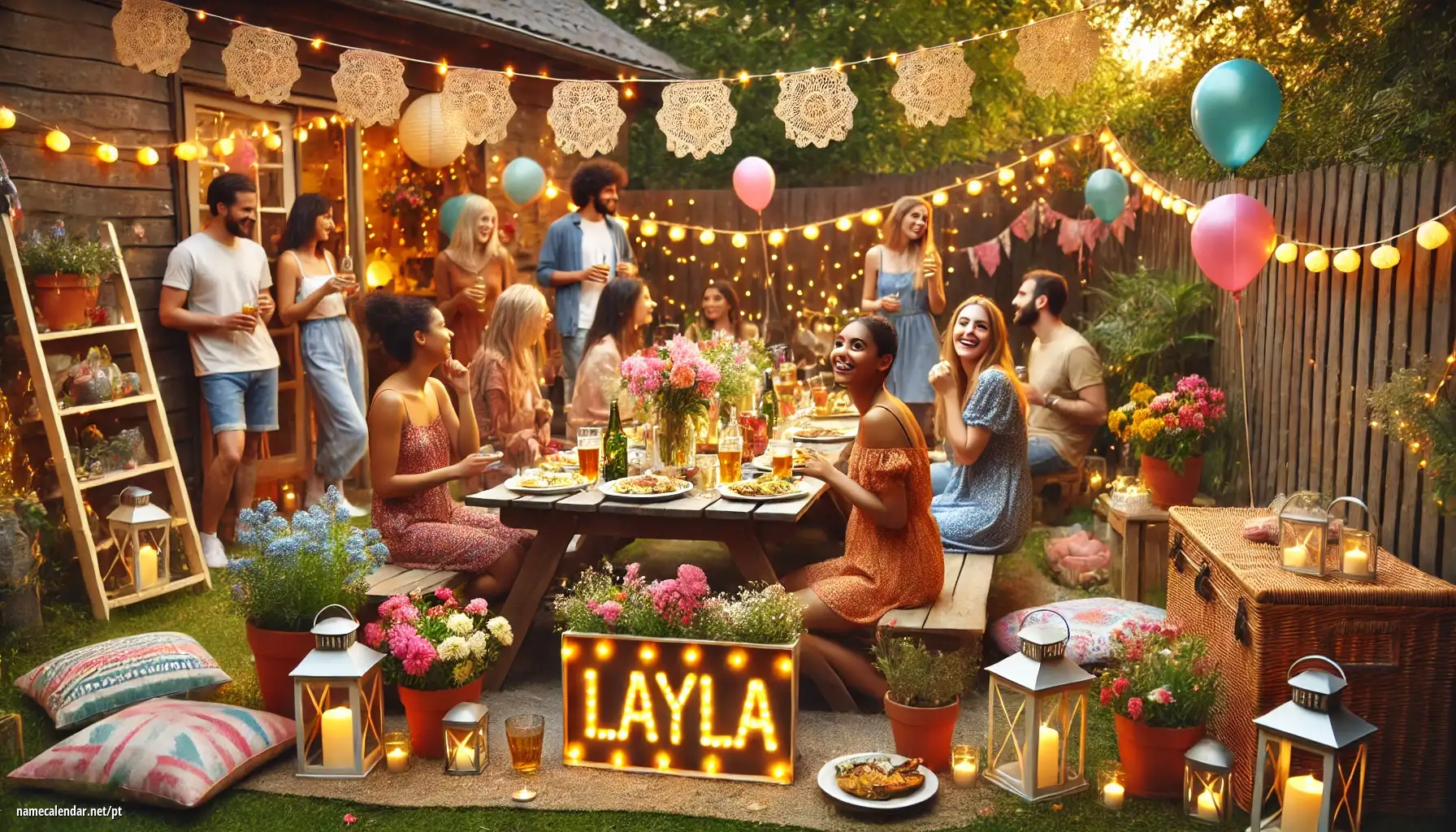 Celebração do dia do nome e nome - Layla