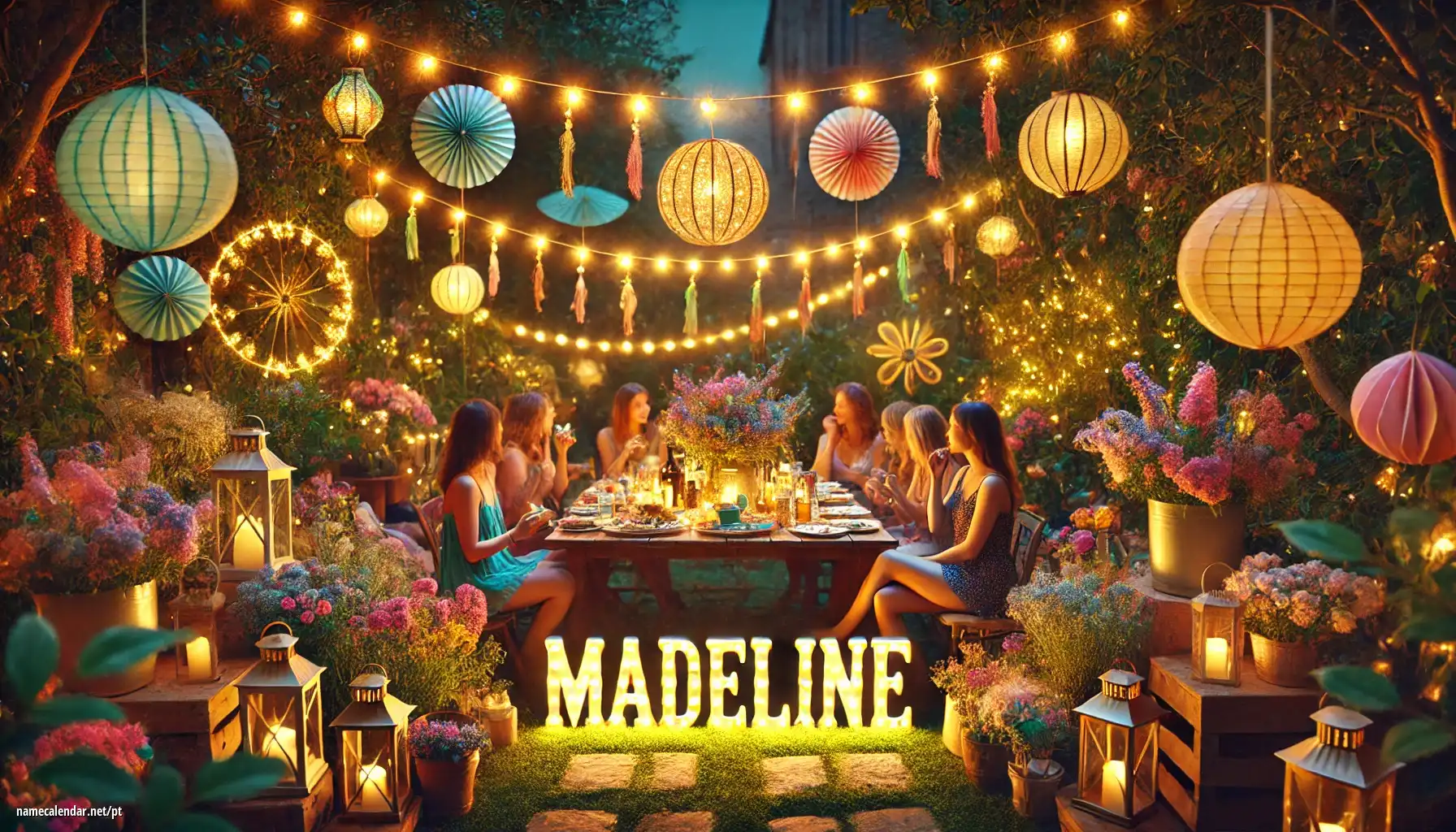 Celebração do dia do nome e nome - Madeline