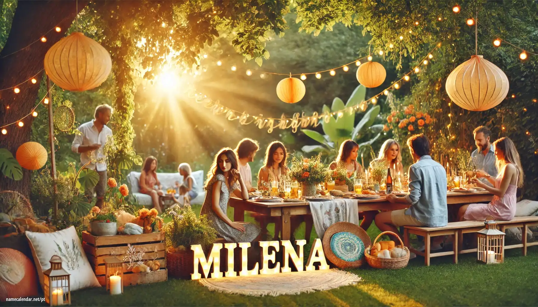 Celebração do dia do nome e nome - Milena