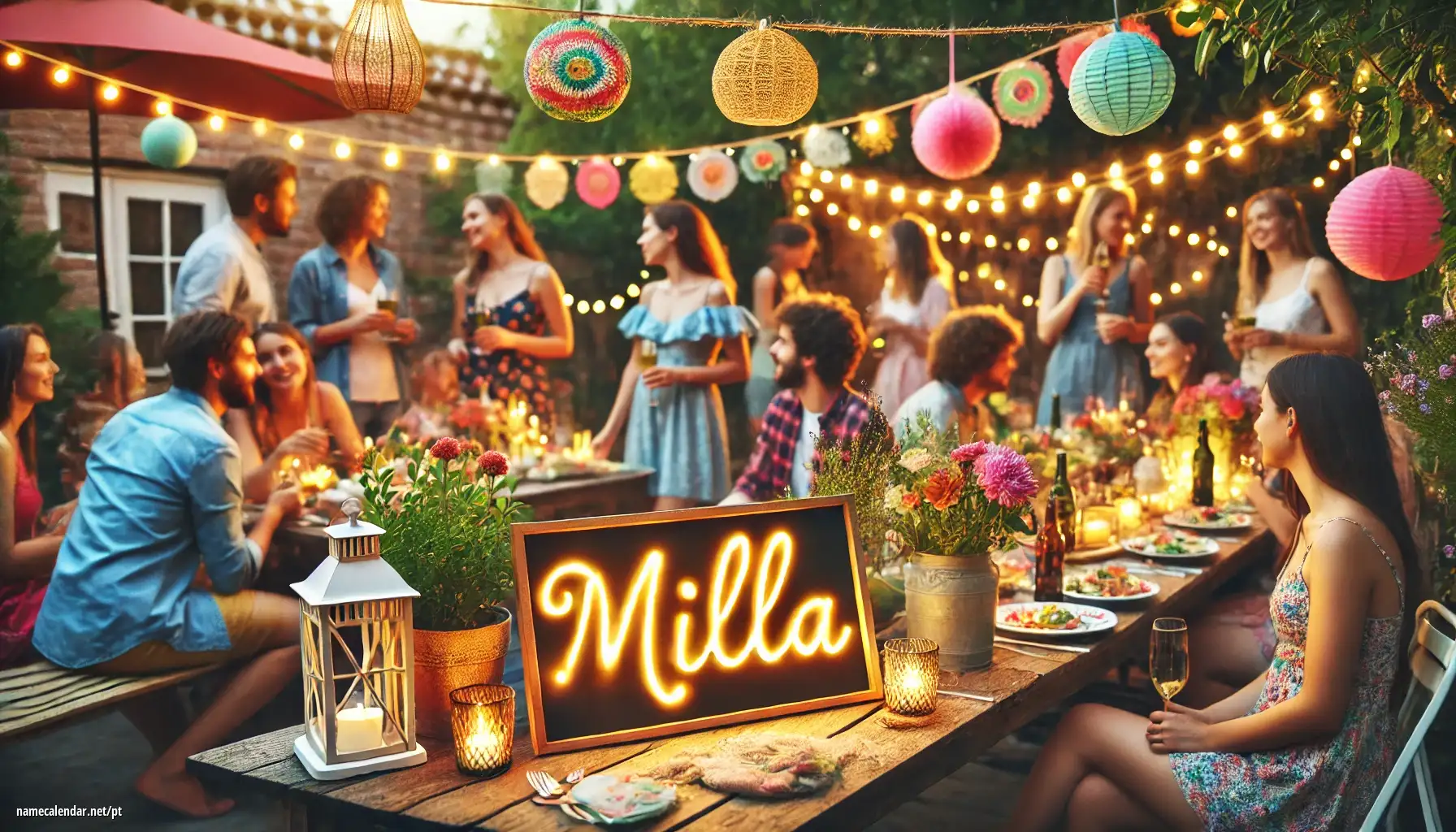 Celebração do dia do nome e nome - Milla